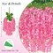 12 Pack Wisteria Hanging Flowers, 3.6 Feet/Pcs Fake Wisteria Flowers Garland(Pink)